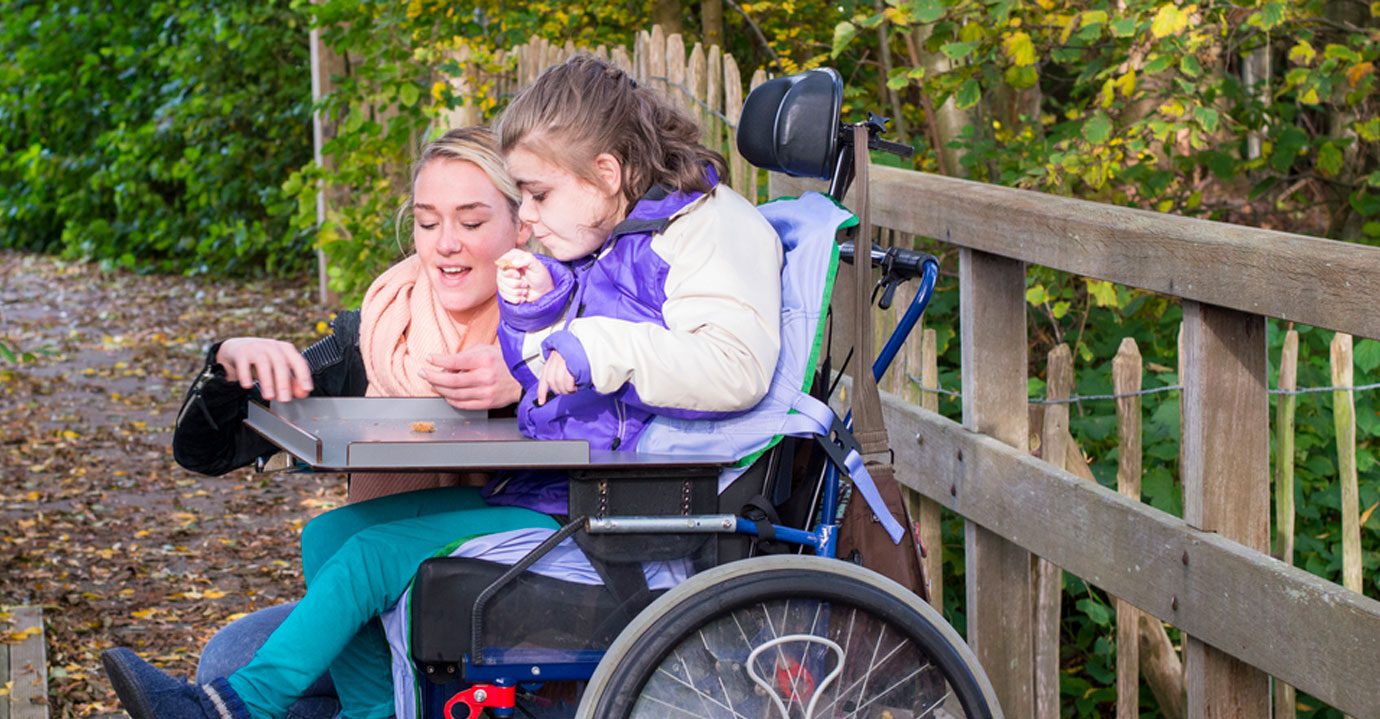 Mother and daughter outside