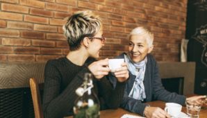 Two ladies chatting together