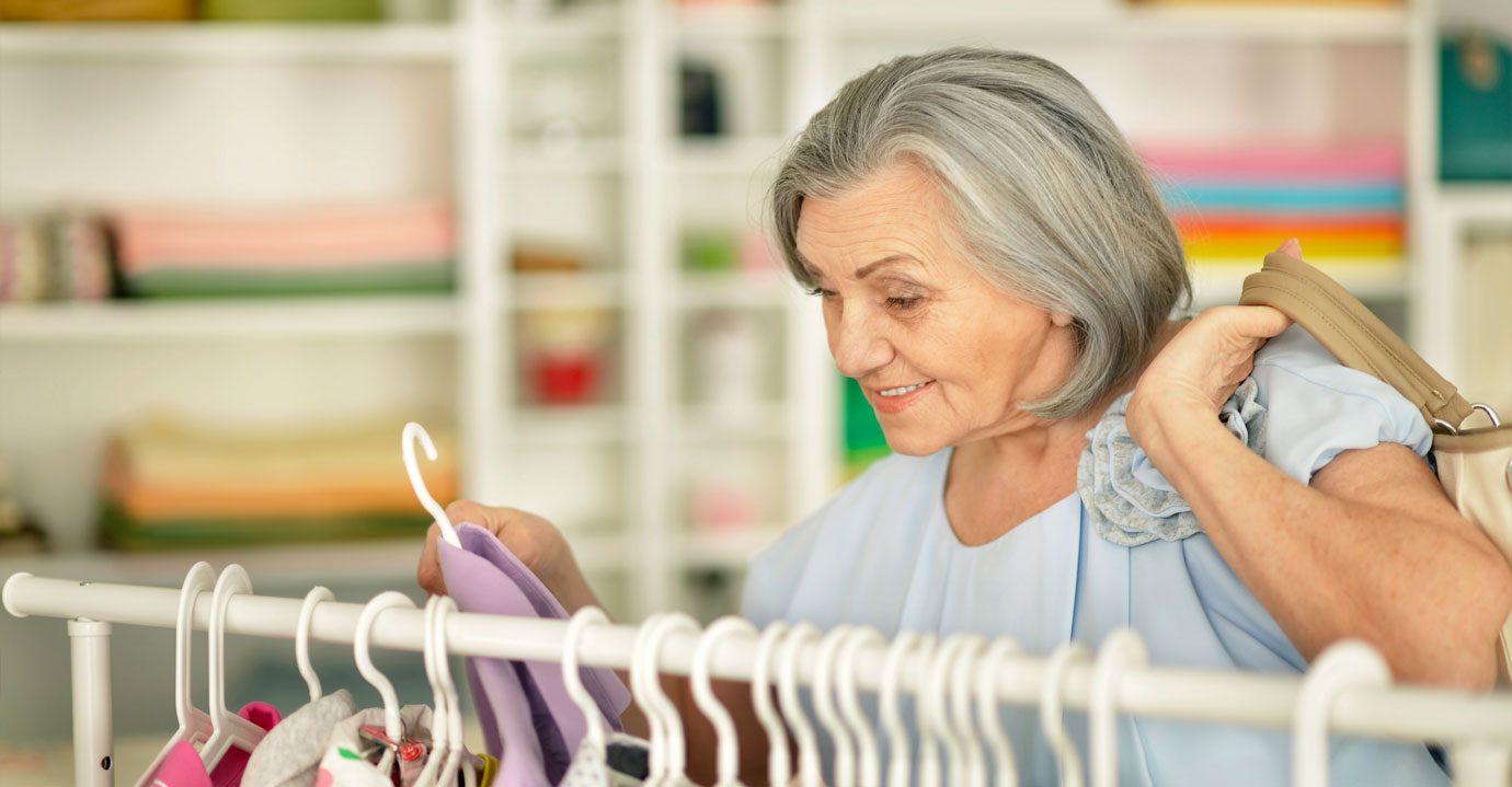 Lady looking at clothes