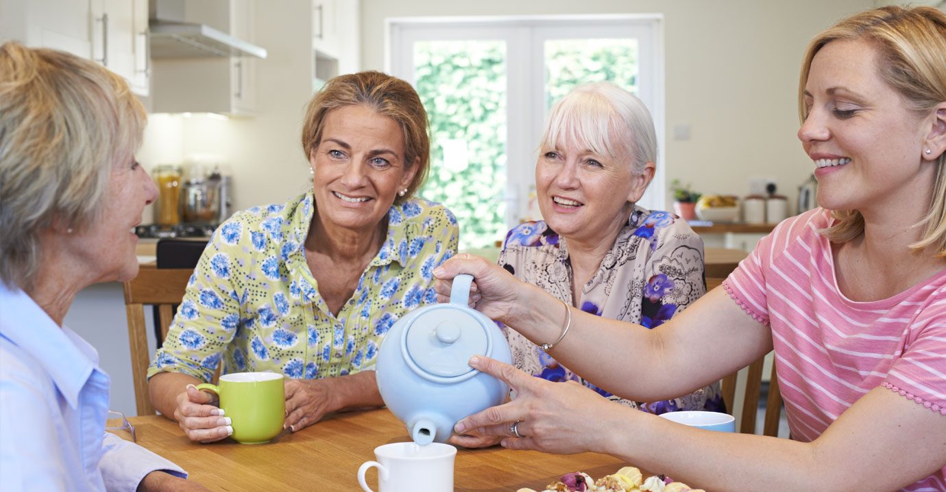 A group of ladies sat chatting