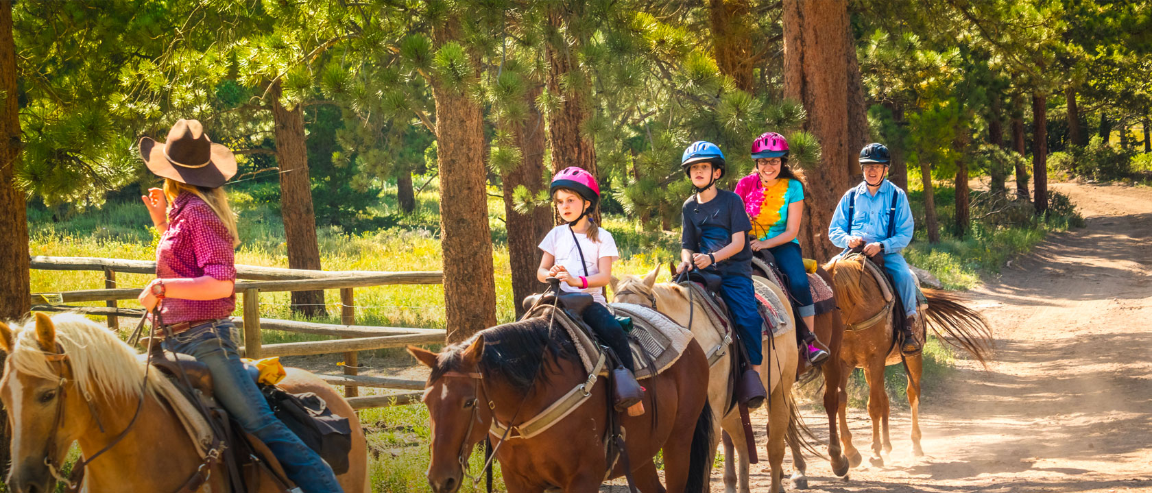 Group of people riding horses