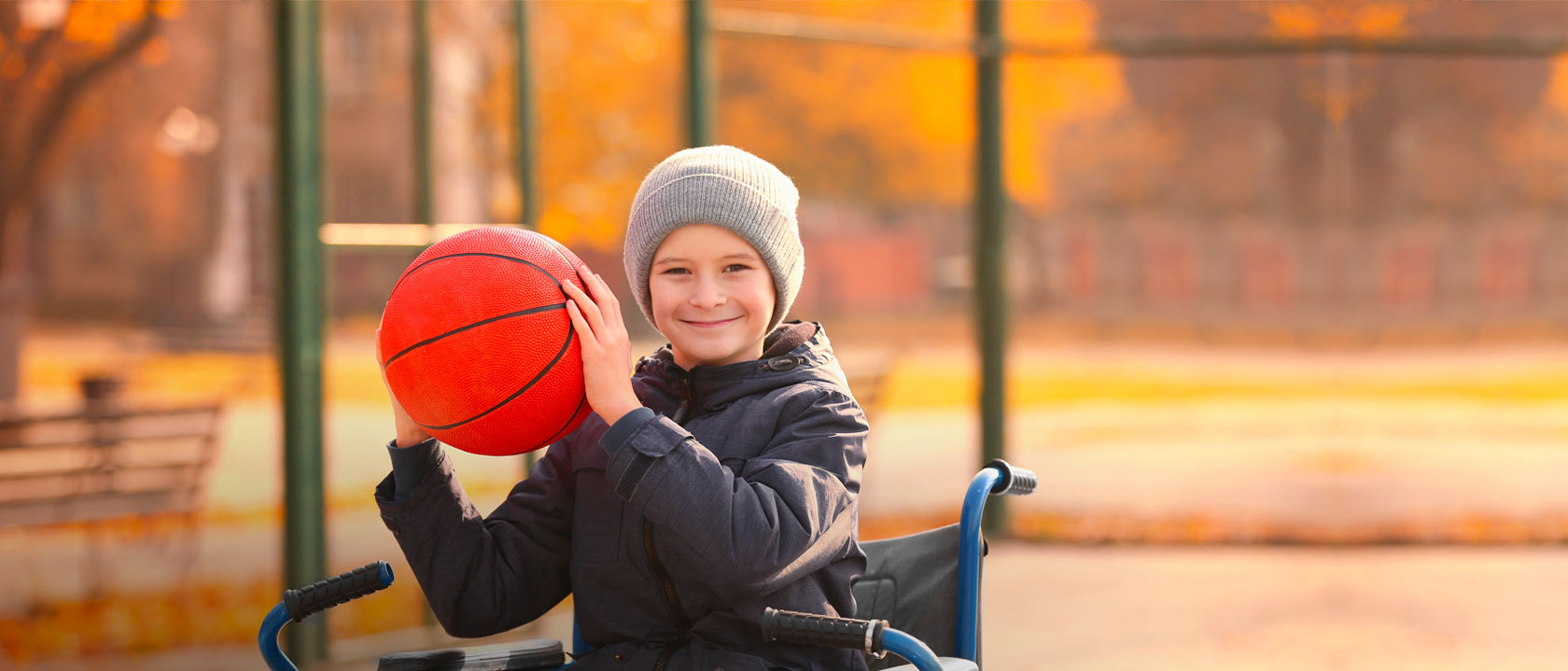 Boy playing basketball