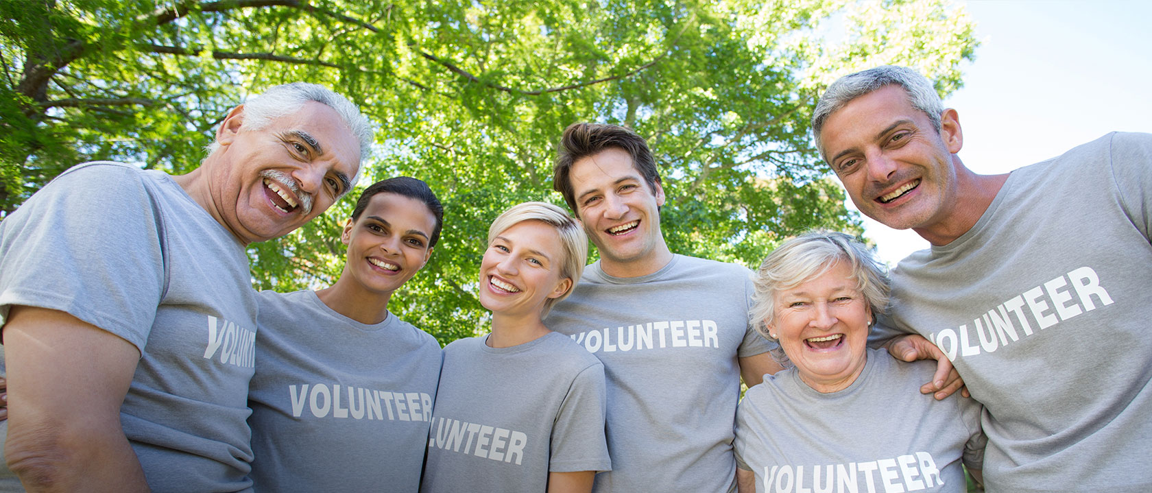 A group of volunteers together