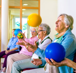 Elderly enjoying activities